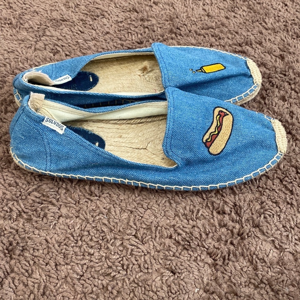 Soludos Jason Polan Denim Espadrille Hot Dog - Picture 3 of 6